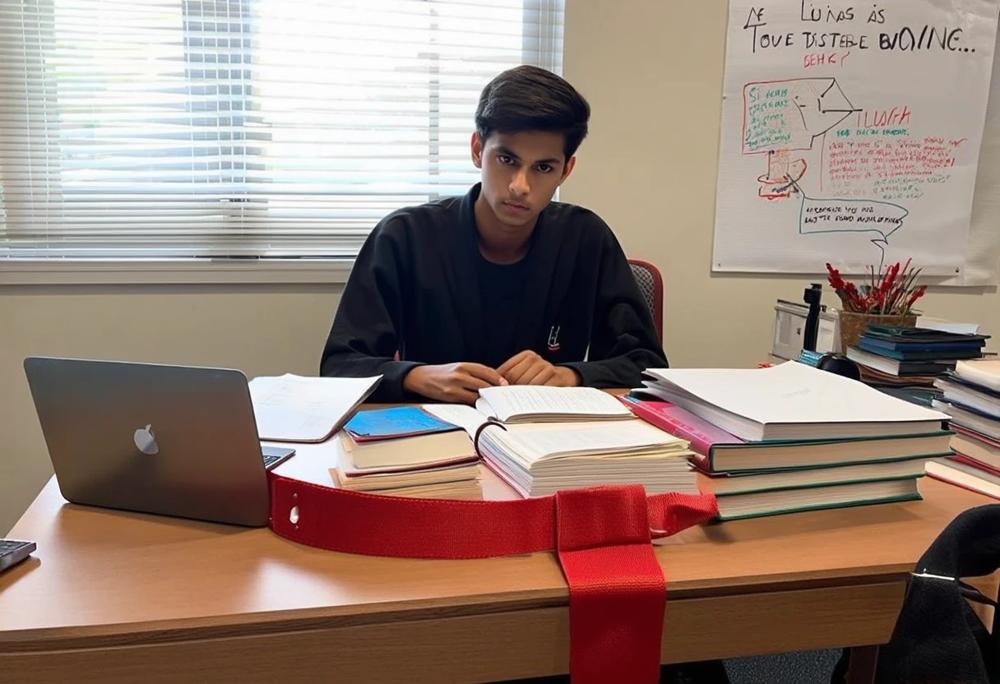 student studying
